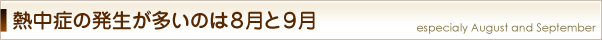 熱中症の発生が多いのは８月と９月