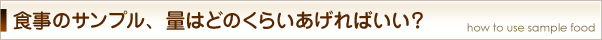 食事のサンプル、量はどのくらいあげればいい？