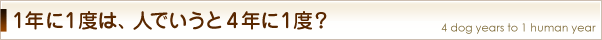1年に1度は、人でいうと4年に1度？